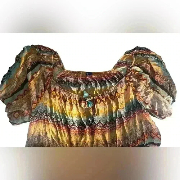 NWT 2X Plus Size Democracy top With Tassle Tie - Picture 5 of 10